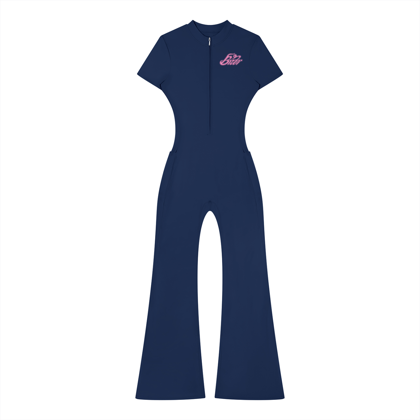 Women’s Tight Flared Leg Quarter-Zip Jumpsuit