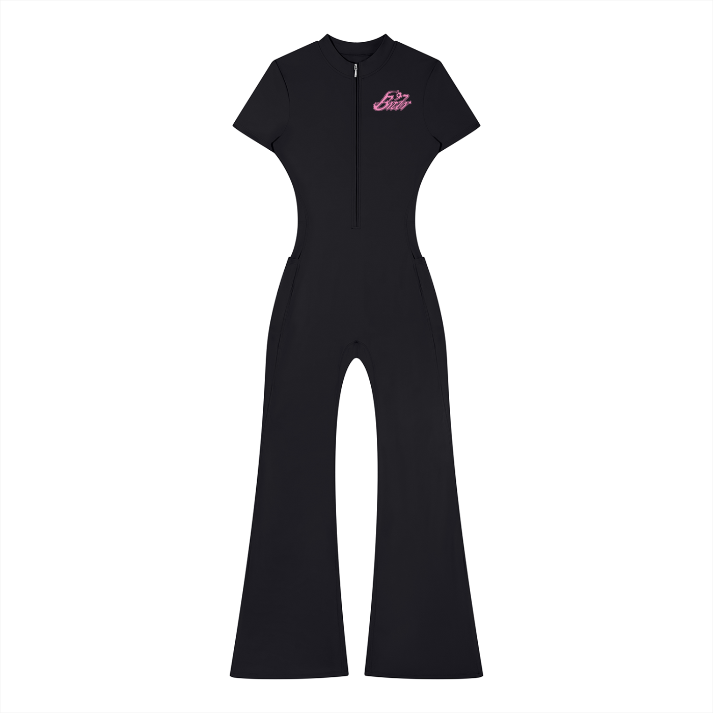 Women’s Tight Flared Leg Quarter-Zip Jumpsuit