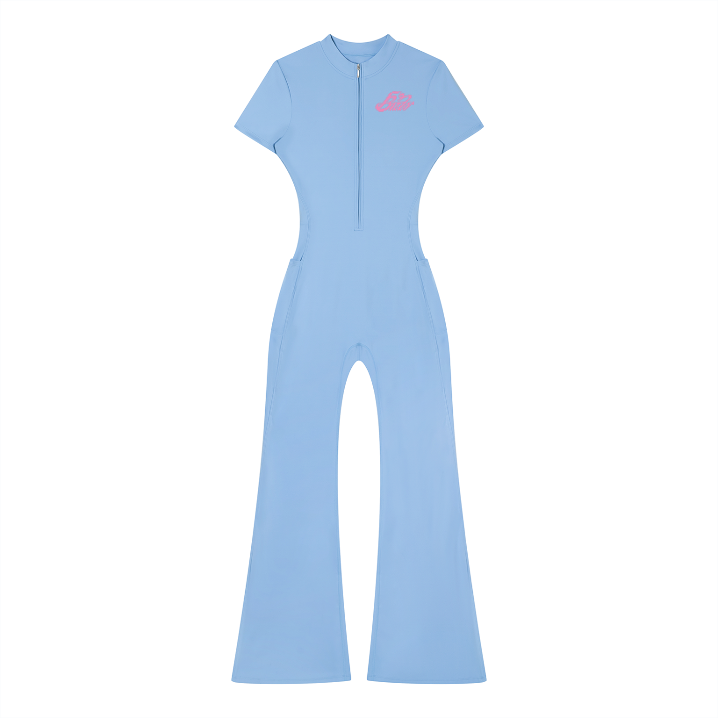 Women’s Tight Flared Leg Quarter-Zip Jumpsuit